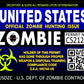 ProSticker 1202 (Two Pack) 3"x 4" Zombie Series United States Hunting License Permit Decal Sticker