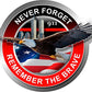 ProSticker 206 (One) 4" Patriot Series Never Forget 911, Remember The Brave Thin Red Line Eagle Support Decal Sticker