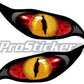 ProSticker 9009 (One Set) 1.5" X 3.5" Zombie Series Yellow/red Evil Eye Decal Sticker