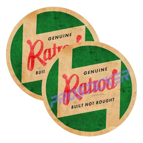 Built Not Bought Genuine Rat Rod Decal (One) 3" 2 Pack ProSticker 767 2PK