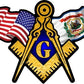 ProSticker 083 (One) 3" X 5" Masonic Series American & West Virginia Flag Compass Square Decal Sticker