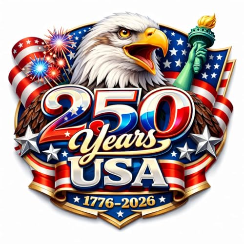 Celebrate USA’s 250th Anniversary Multicolor Decal- Premium Vinyl Sticker for Windows, Bumpers, Vehicles, Motorcycles, Glass, Laptops - Made in USA by ProSticker Model 2026