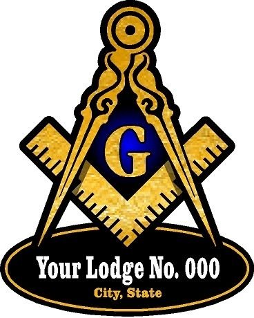 ProSticker 018-24 (Twenty Four) 4" Masonic Series Custom Lodge name, City and State Compass Square Decal Sticker