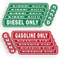 Diesel Only Decal Gasoline Only Stickers 10 Pk Labels for Fuel 3" ProSticker 180