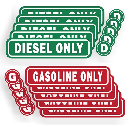 Diesel Only Decal Gasoline Only Stickers 10 Pk Labels for Fuel 3" ProSticker 180