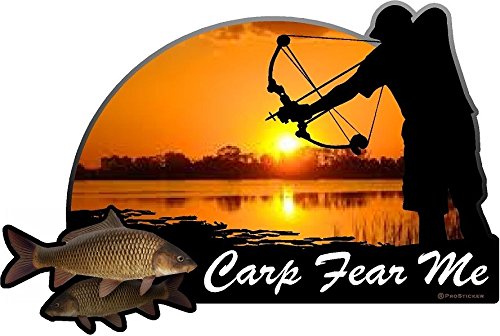 ProSticker 1529 (One) 4" X 6" Fishing Art Series Carp Fear Me Arrow Decals Sticker