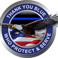 ProSticker 1097 (One) 4" Patriot Series Thank You Blue Who Protect and Serve Eagle Thin Blue Line Decal Sticker
