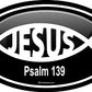 ProSticker 2209 (One) 3" X 5" Euro Oval Series Jesus Psalm 139" Decal Sticker