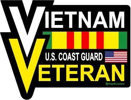 ProSticker 1052 (One) 4" American Pride Series Vietnam Veteran, US Coast Guard Service Medal Flag Decal Sticker