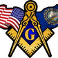 ProSticker 064 (One) 3" X 5" Masonic Series American & New Hampshire Flag Compass Square Decal Sticker