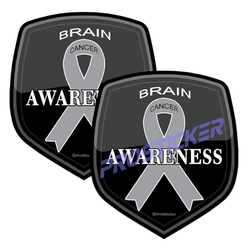 Brain Cancer Awareness Ribbon Decal (One) 3" 2 Pack ProSticker 2506 2PK