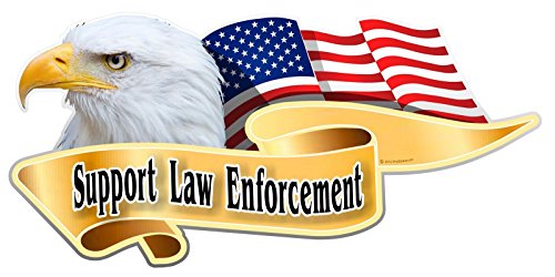 ProSticker 969 (One) 3" X 6" Patriot Series Support Law Enforcement Blue Line Eagle Support Decal Sticker
