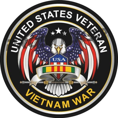 Vietnam War Veteran Decal USA Flag Eagle Military ProSticker 287
