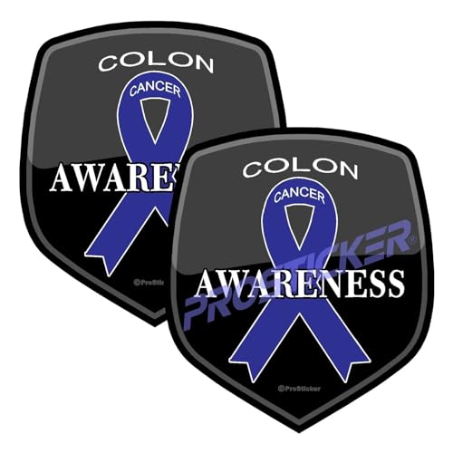 Colon Cancer Awareness Ribbon Decal (One) 3" 2 Pack ProSticker 2518 2PK
