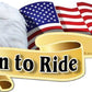 ProSticker 949 (One) 3" X 6" American Pride Series Born to Ride Bald Eagle Decal Sticker