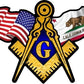 ProSticker 040 (One) 3" X 5" Masonic Series American & California Flags Compass Square Decal Sticker