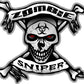 ProSticker 1294 Zombie Series 4" x 5.5" Zombie Sniper Skull Bone Sticker Decal