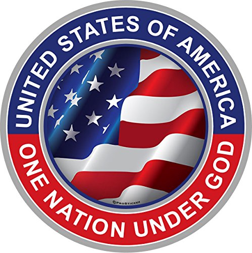 ProSticker 1071 (One) 4" Military Series United States of America, One Nation Under God Decal Sticker