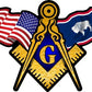 ProSticker 085 (One) 3" X 5" Masonic Series American & Wyoming Flags Compass Square Decal Sticker