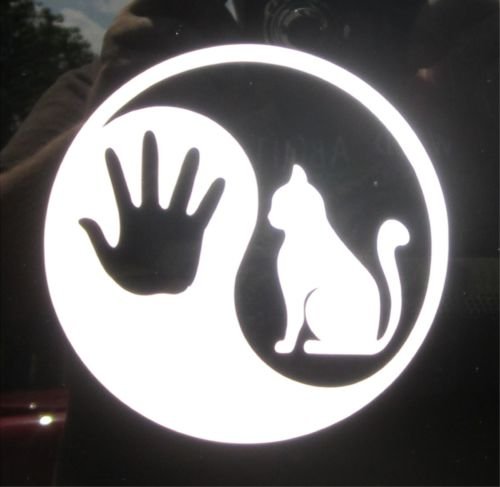 ProSticker 2104 (One) 4" Harmony Series Yin Yang Cat Decal Sticker