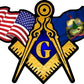 ProSticker 080 (One) 3" X 5" Masonic Series American & Vermont Flags Compass Square Decal Sticker