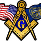 ProSticker 062 (One) 3" X 5" Masonic Series American & Nebraska Flags Compass Square Decal Sticker