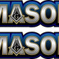ProSticker 007.6L (Two) 1.75" X 6" Masonic Series"Mason" Freemason Compass Square Decal Sticker