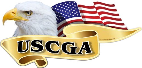 ProSticker 962 (One) 3" X 6" American Pride Series USCGA Bald Eagle Decal Sticker