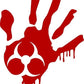 ProSticker 1263 (One) 4" Zombie Series Red Blood Hand Biohazard Decal Sticker