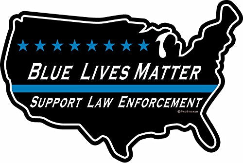 ProSticker 1124V (One) Patriot Series Blue Lives Matter, Support Law Enforcement Thin Blue Line Decal Sticker