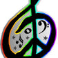 ProSticker 2116 (One) 4" X 6.5" Harmony Series Clef Peace Sign Decal Sticker