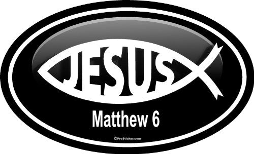 ProSticker 2215 (One) 3" X 5" Euro Oval Series Jesus Matthew 6" Decal Sticker
