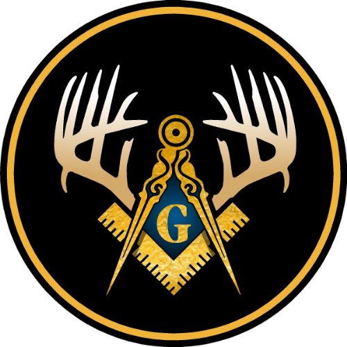 ProSticker 028 (One) 4" Masonic Series Compass Square Deer Antler Decal Sticker