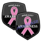 Breast Cancer Awareness Ribbon Decal (One) 3" 2 Pack ProSticker 2509 2PK