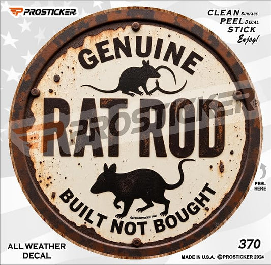 Rat Rod Decal – Vintage Look Vinyl Sticker for Cars, Trucks, Motorcycles, Toolboxes, and More – Retro Hot Rod Style Sticker Prosticker 370