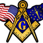 ProSticker 049 (One) 3" X 5" Masonic Series American & Indiana Flags Compass Square Decal Sticker