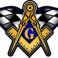 ProSticker 017 (One) 3" Masonic Series Compass Square Racing Decal Sticker