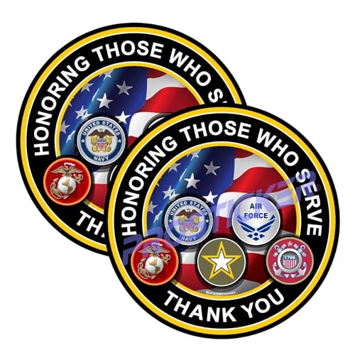 Honoring Those Who Serve Thank You USA Decal (One) 3" 2 Pack ProSticker 290 2PK