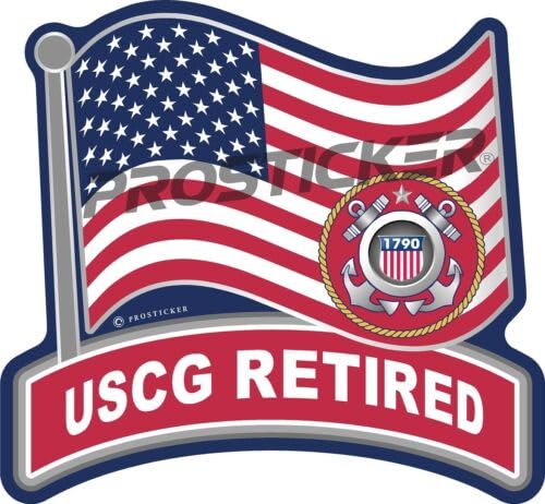 Coast Guard Retired USCG Decal USA Flag Military ProSticker 268