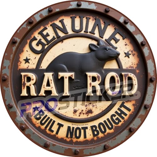 Rat Rod Decal – Vintage look Vinyl Sticker for Cars, Trucks, Motorcycles, Toolboxes, and More – Retro Hot Rod Style Sticker Prosticker 369