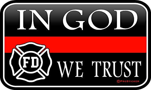 ProSticker 201 (One) 3" X 5" Patriot Series in God We Trust Red Line Support Decal Sticker
