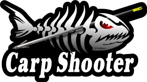 ProSticker 1516 (One) 3.5" X 7" Fishing Art Series Carp Shooter Skeleton Arrow Decals Sticker