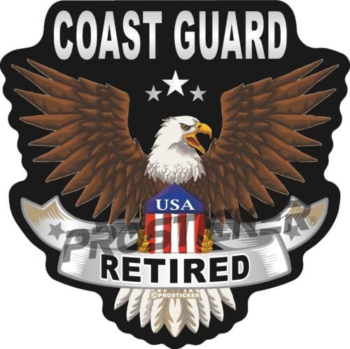 Coast Guard Retired Decal USA Flag Eagle Military ProSticker 254