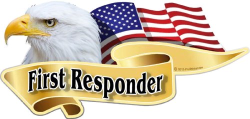 ProSticker 927 (One) 3" X 6" American Pride Series First Responder Bald Eagle Decal Sticker