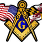 ProSticker 055 (One) 3" X 5" Masonic Series American & Maryland Flags Compass Square Decal Sticker