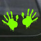 ProSticker 1266 (Right Hand and Left Hand) 4" Zombie Series Green Blood Hand Decal Sticker