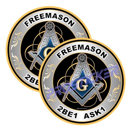 Freemason 2BE1 ASK1 Masonic Decal (One) 3" 2 Pack ProSticker 093 2PK