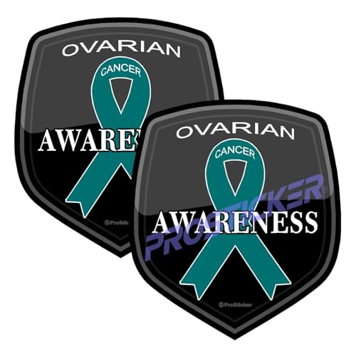 Ovarian Cancer Awareness Ribbon Decal (One) 3" 2 Pack ProSticker 2525 2PK
