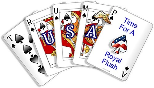 ProSticker 1106 (One) 4" x 7" Patriot Series Trump, Time for a Royal Flush Royal Flush Decal