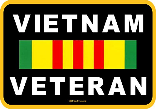 ProSticker 1062 (One) 3.5" X 5" American Pride Series Vietnam Veteran Ribbon Decal Sticker